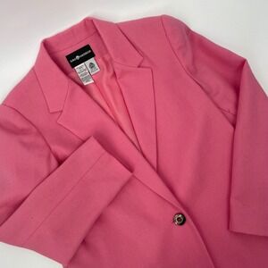 VTG 80s Sag Harbor Pink 100% Wool Blazer Jacket SZ 12 Boyfriend Fit Versatile‎